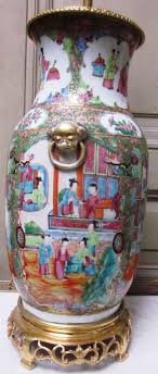 A Pair of Chinese Rose Medallion Porcelain Lamps at 1stDibs