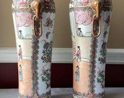Pair of Antique Chinese Qianlong Famille Rose Porcelain Vases, 17” T - Etsy Denmark