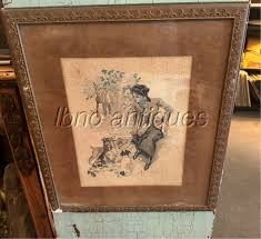 1910 original watercolor horse. lady and dogs. Signed / framed. L@@K!! | eBay