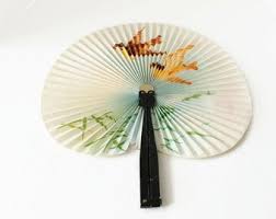 Vintage Hand Painted Hand Fan With 2 Birds Flying - Accessory or Home Decor - Circa 1950's - Etsy