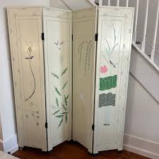 Vintage Asian Four-Panel Screen | Chairish