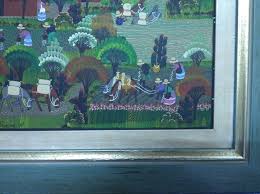 Vintage Folk Art Oil Painting, South American Artist Salomon ...