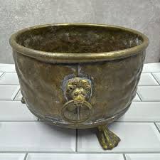 Antique Jardiniere Copper Claw 3 Footed Planter w/ Lion Head Handles 3.5”x 5.5” | eBay