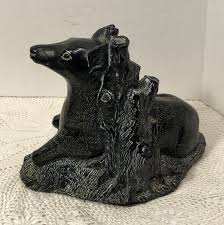 Vintage Aardik Collection Soapstone Carved Deer Signed G S ...