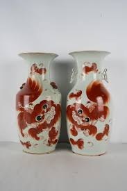 Lot - TWO CHINESE 'FOO DOG' PORCELAIN VASES