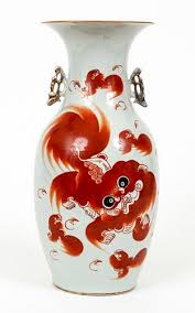 Antique Chinese Red Dragon Porcelain Vase sold at auction on ...