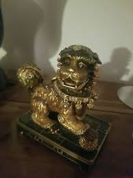 Jay Strongwater Golden Bronze Foo Dog | eBay