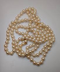 Vintage Marvella Art Deco style Pearl Imitation 8 mm knotted ...