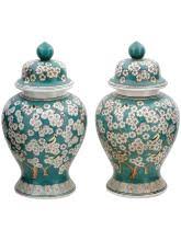 Sold at Auction: ANTIQUE CHINESE FAMILLE VERTE PORCELAIN URN ...