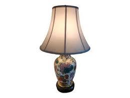 Vintage Lamp, Large Bulbous Porcelain Jar Table Lamp w/Shade ...