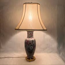 Vintage Mid Century Chinese Porcelain Lavender Lamp & Shade ...