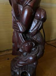 Antique Asian wood sculpture converted into a table lamp | eBay