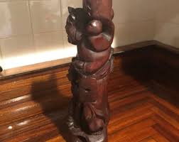 Hand-carved Wooden Asian Figure Sculpture With Tiger/free ...