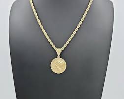 Gold Nefertiti Necklace: 14k Heavy Plated, 4mm Rope Chain ...