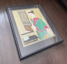 Vintage HU YONGKAI Style Watercolor Gouache Painting Modernist Robe Lady Tea Art | eBay