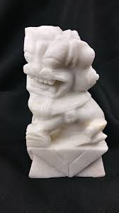 VINTAGE White COLOR HAND CARVED STONE FOO DOG MARBLE Bookend Paperweight | eBay