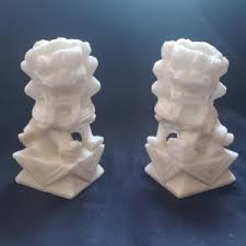 Foo Dogs or Shi Shi Lions - Fun Pair of Carved Soapstone 4" Tall Figures on Bases - Rare Well Detailed Form - Etsy