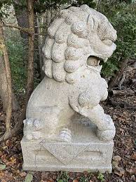 Pair Monumental Chinese Lion Foo Dogs with Ball in jaw HUGE ...