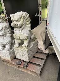 Large Granite Foo Dog Statues (pair) 47”Tall 17”w x 24”deep ...