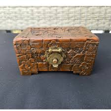 Unknown | Accents | Vintage Hand Carved Wooden Hinged ...