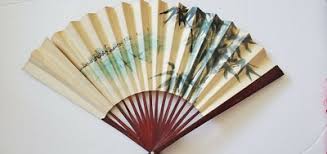 Vintage Oriental Paper And Mahogany Bamboo Ribs Hand Fans | eBay