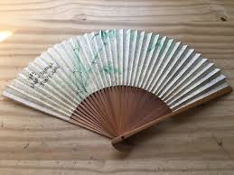 Vintage 1945 Tokyo Japan Handcraft Paper Fan w/ Bamboo Frame Hand Painted 9"L | eBay