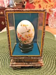 Vintage Chinese Hand Painted Egg in Case, Signed by Artist ...