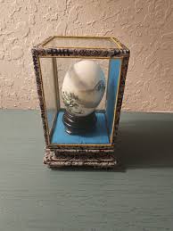 Vintage HandPainted Egg In Glass Display-People's Republic ...
