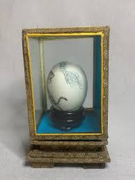 Mid-century Handpainted Japanese Egg With Glass Case - Etsy