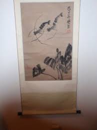 3蝦Antique Chinese Scroll Painting 戉子年1948 or2008 三百石印富翁 齊白石老人門生 Signed王佳山 #HHP88 | eBay