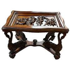 Antique Hand Carved French Victorian Cherub Coffee Table w ...