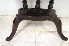 Antique Mahogany Side Table, Accent Table, Parlor Table, Foyer Table - 3 Columns | Chairish