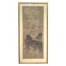 Antique Chinese Qing Dynasty Triptych of Horses in the Style of Zhao Mengfu | Chairish