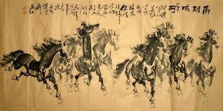Chinese Painting: Eight Horses Treasures-Antique Pape ...