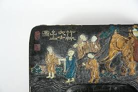 Lot - 18th C Chinese Ink Cake Scholar's Hill Signed