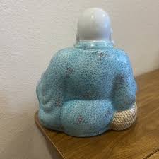 19.6 cm High Antique Chinese Happy Buddha Statue Glazed Porcelain.Marked. | eBay