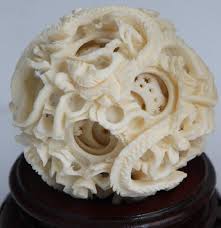 Lot - 2 CHINESE CARVED IVORY PUZZLE BALLS