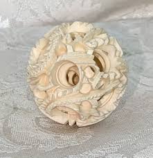 Vintage Chinese Carved Puzzle Ball White Dragon 1 5/8 ...