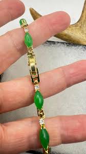 Vintage Gold Bracelet | Green Lucky Jade Bracelet - Etsy