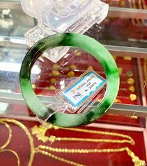 Vintage Translucent Natural Green, Black Jadeite Jade Bangle ...