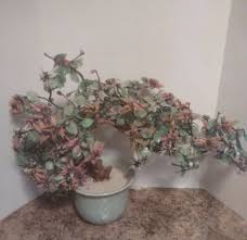 Oriental Chrysanthemum Jade Glass Flower Bonsai Tree In ...