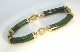 Gold Plate and Jade Link Bracelet 20.6 grams 7 1/2” wearable ...