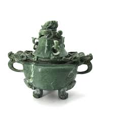 Chinese Jade Incense Burner- Carved Dragon in Excellent ...