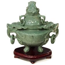 Jade Censer Pot Chinese Fine Art Sculpture