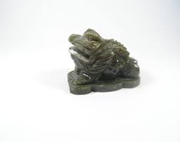 Stone Figure Frog, Natural Genuine Green Jade Frog Sculpture ...