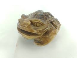Hand Carved Chinese Brown Toad Frog Figurine 4" Long ...