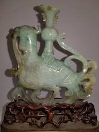 Lot - Chinese Antique pair of Jade carved Figurines