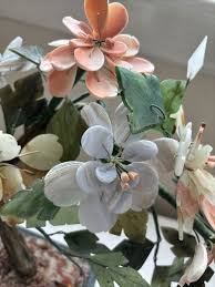 Vtg Chinese Carved stone bonsai tree Stone flowers quartz No Chips | eBay