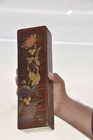 Vintage Handbemalt Lang Kran Paar Blumen Handgefertigter Schmuckkasten | eBay