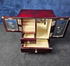 King Wood Company 2015 Jewelry Small Cute Cherry Cabinet Armoire Glass Window | eBay